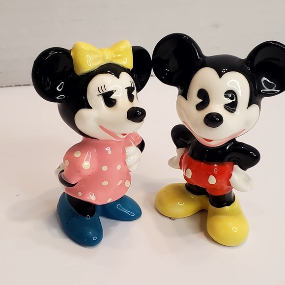 Vintage Disney Porcelain Figurines, Mickey and Minnie Statues - Picture 4 of 11